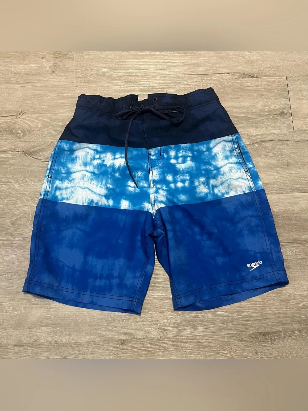 Speedo Blue Cloud-Print Swim Shorts